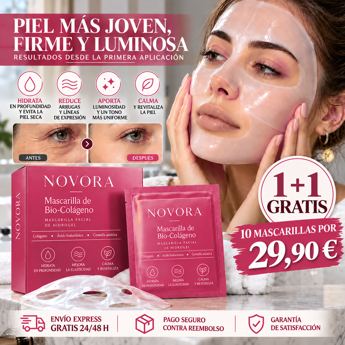 Mascarilla de Bio-Colágeno NOVORA
